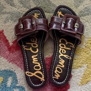Sam Edelman Dark Brown Buckle Sandals